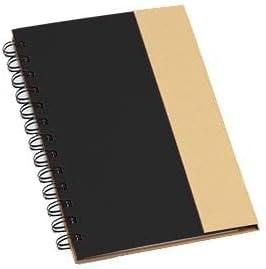 DISCOUNT PROMOS Eco Friendly Spiral Notebooks with Pens Set of 10, Bulk Pack - Perfect for School, Office, Home - Black