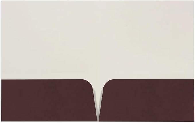 JAM PAPER Custom Printed Semi-Gloss Folders with Round Corner Pockets - Personalized Logo & Text - 10 pt C2S - Brown - 250/Pack