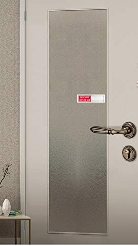 Magnetic Do Not Disturb Sign - Privacy Slider Door Hanger with Non-Scratch Surface, Reversible Indicator for Home Office, Restroom, Hotel, Hospital, Conference Room, 7"x2" Silver.