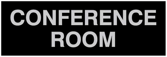 Signs ByLITA Basic Conference Room Sign (Black/Silver) - Small