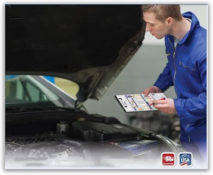 Visual Vehicle Inspection Report β 2-Part Carbonless Vehicle Checklist, Snap-Out Auto Service Forms, Fleet Maintenance Logs, Car Checkup Sheets - White & Canary 8.5"Γ11" - Pack of 500