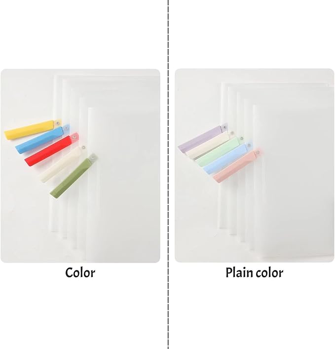 INDKOPVA Plastic Report Covers,20Pcs File Folders Letter A4 Sheet Size, Clear Front Report Covers for Documents Presentation Office School Home Organizer Binder (Plain Color, 20PCS)