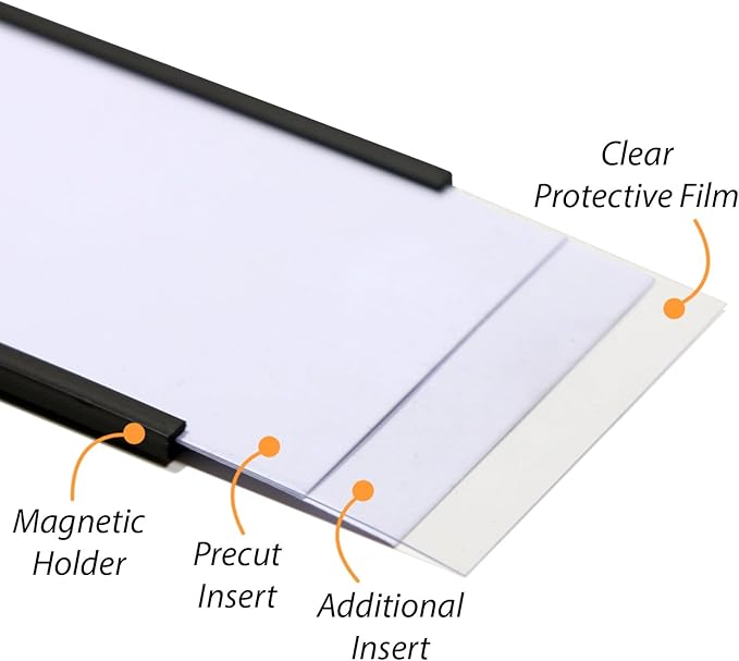 SmartSign Magnetic 'C' Channel Label Holders | 2" x 4", Pack of 10