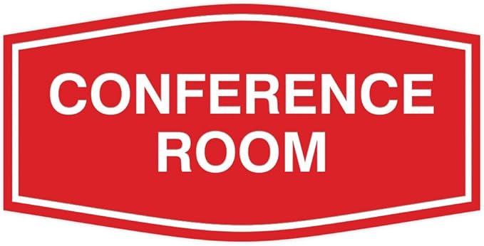 Fancy Conference Room Sign (Red) - Medium