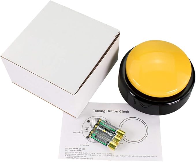 Large Button Alarm Clock - Talking Clock for Visually impaired,Telling Time and Date for Elderly, Impaired Sight or Blind (Battery Included)