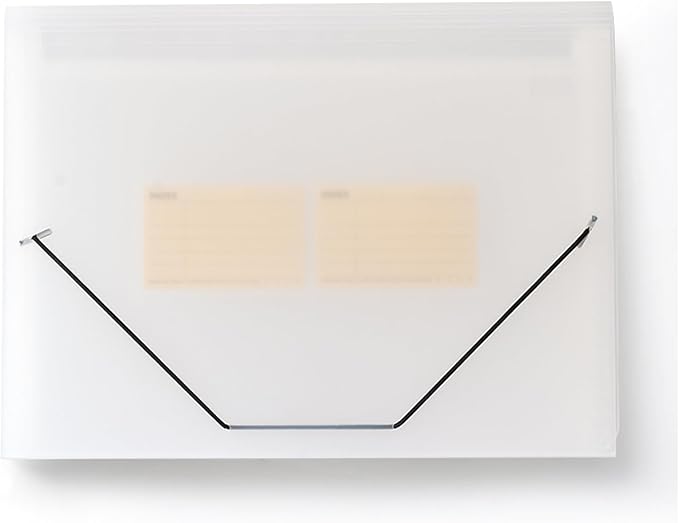 Expanding File Folder with Tabs, 13 Pockets File Organizer Accordion File Holder ,with Elastic Buckles Closure, A4 Paper Document Organizer for Home School Office (1, Transparent White)