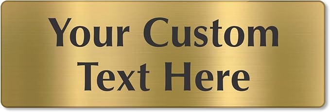SmartSign Custom Brass Sign - 4" x 12", 40 mil REAL Bugle Brass Metal, Personalized Name Door Sign, Heavy-Duty Premium Engraved Door/Wall Mount Plaque for Business/Office, Gold and Black