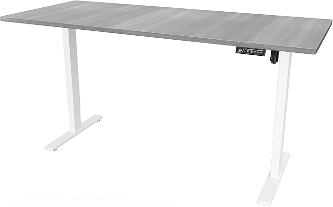 VIVO Electric 71 x 30 in Standing Desk, Memory Height Adjustment, 1B Series, Holds 220 lbs, Dark Gray Top White Frame, DESK-KIT-1W7G