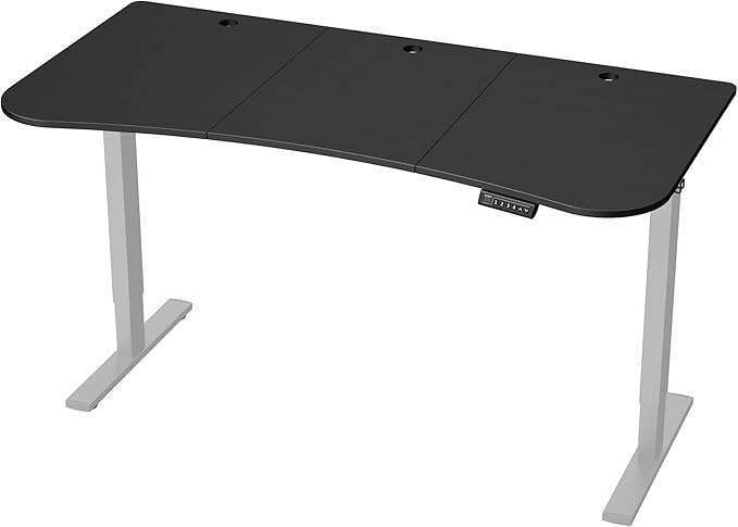 VIVO Electric 63 x 32 in Standing Desk, Memory Height Adjustment, 1B Series, Holds 220 lbs, Black Top Gray Frame, DESK-KIT-1G1B