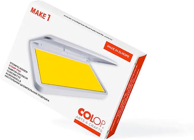 COLOP Make Series, Ink Stamp Pads, with Non-Toxic Premium Ink, Water-Based Acid-Free (Sunny Yellow- Small)