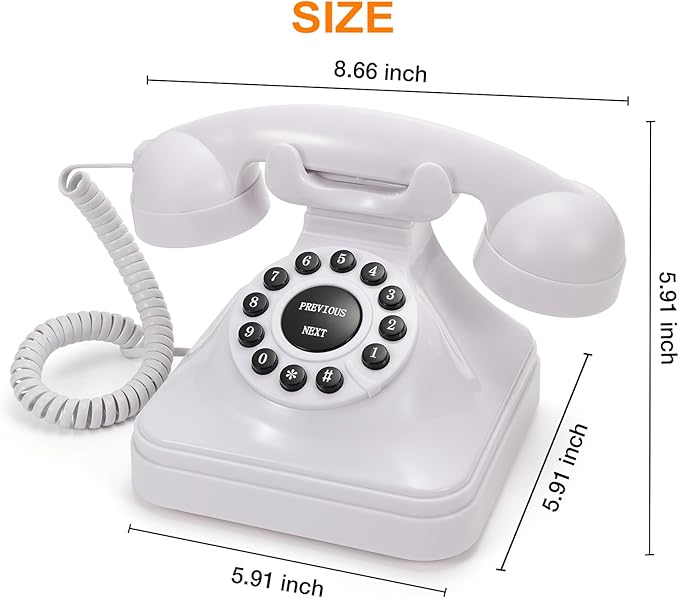 Rotkfst Guest Book Audio Wedding Phone,Record Voice Messages,Retro Guest Book for Wedding or Birthday Party Message Voicemail,Save The Blessings of Your Relatives and Friends(White)