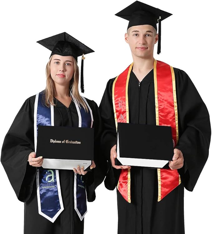 GraduationMall 8.5"x11" Smooth Padded Diploma Cover Certificate Holder Black,1-Pack