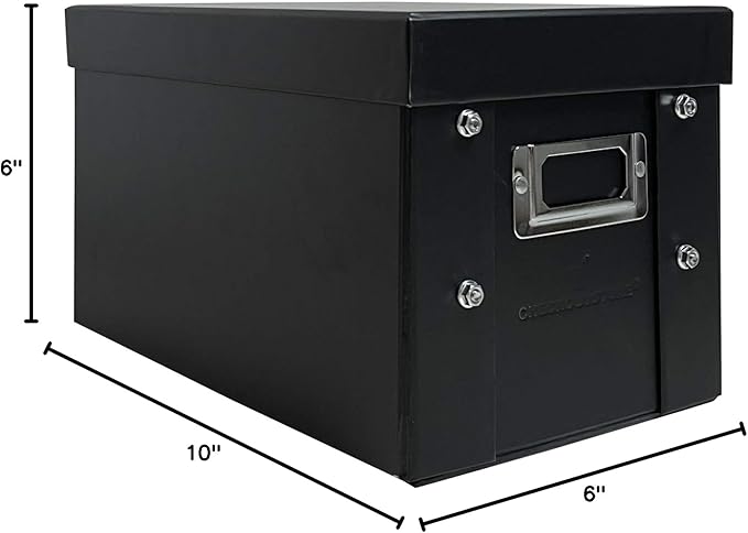 CheckOutStore Black Stamp & Die Craft Scrapbook Storage Pocket Box - 10 x 6 x 6 (Pack of 5)