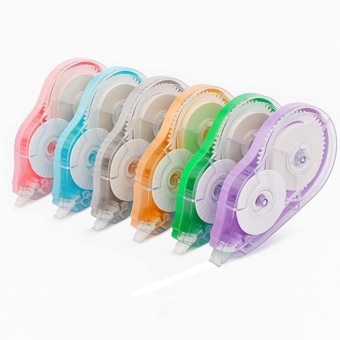 Aipker Correction Tape, Extra-Long 30 m (98 ft) Each – 590 ft Total, Easy-to-Use White Out Tapes Dispensers, High Capacity White Out Correct Tapes for School, Office or Home Use - 6 Pack