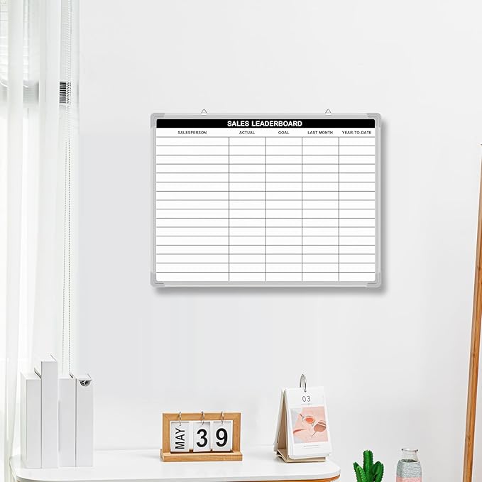Lined Whiteboard Blank Grid Aluminum Frame Dry Erase Board Reusable Wall Mounted Board for Scheduling, to Do Lists Weekly Planning Home Work (24 x 18 Inch,Sales Ranking List)