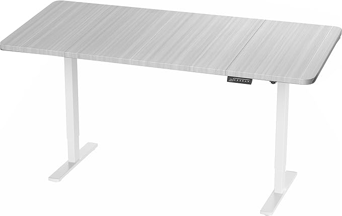 VIVO Electric 71 x 36 in Standing Desk, Memory Height Adjustment, 1B Series, Holds 220 lbs, Dark Gray Top White Frame, DESK-KIT-1W7G-36