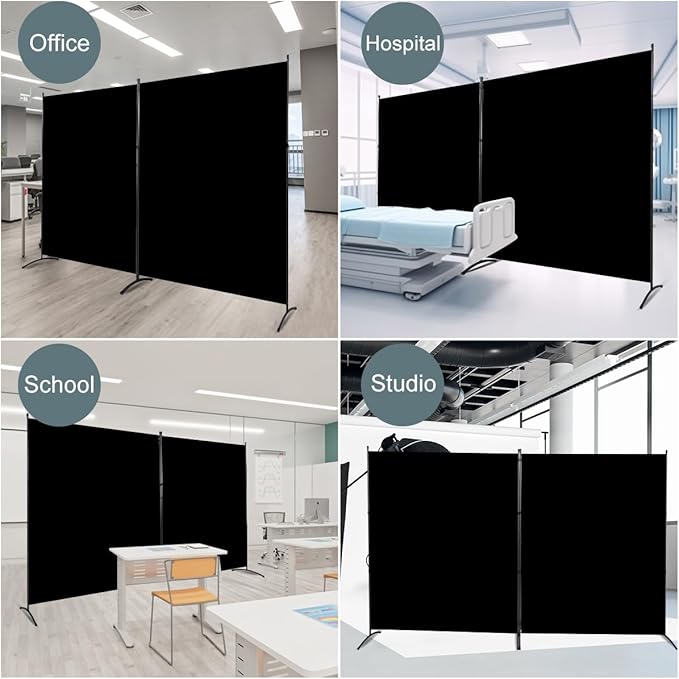 Room Divider 2 Panel Large Privacy Screens, 142''x72''H Upgraded Room Divider Wall for Room Partitions, Tall 6FT Partition Room Dividers Screen Panel for Bedroom Office School, Portable Partition Wall