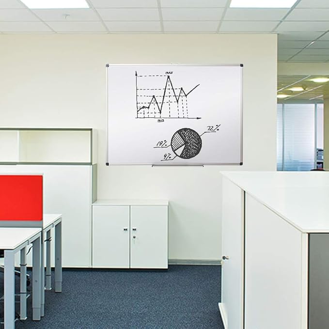 XIWODE 32x44 Inch Magnetic Dry Erase Whiteboard,Silver Aluminum Frame Wall-Mounted for Home School Office Conference Room