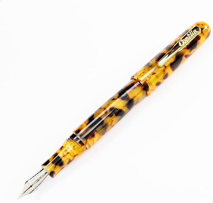 Conklin All American Fountain Pen in Tortoiseshell – Broad Nib, Vintage Design & Superior Craftsmanship – Ideal Gift for Professionals & Pen Enthusiasts