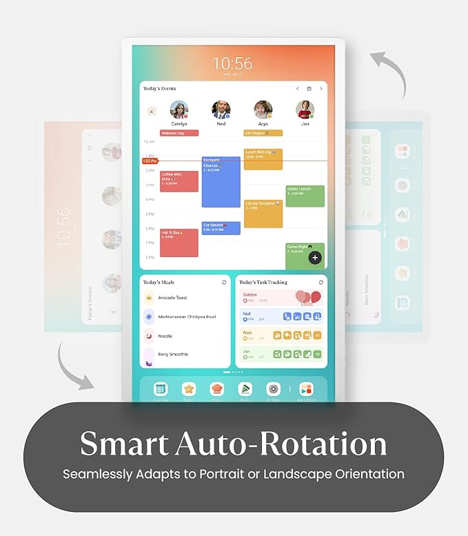 Cozyla Mate Calendar+ 2: 24" Digital Calendar Wall Touch Screen Chore Chart Customizable Dashboard Smart Electronic Display for Family Schedules Meal Plan All App Support Wall Mount Planner for 2026
