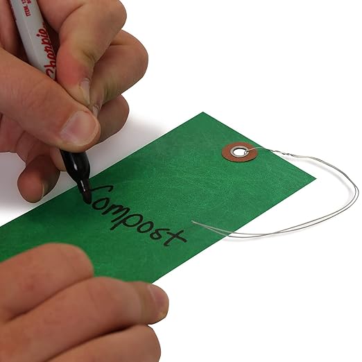 SmartSign Blank Tyvek Shipping Tags with Wire, Size #8 | 6 1/4" x 3 1/8", Pack of 100, Green, Made in USA