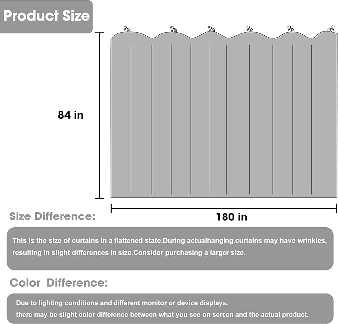 Cbsroro Room Divider Blackout Curtain Track Curtains Wall Dividers Panels Screen for Living Rooms Bedroom Office Privacy Partition Separation, W180 × L84 Inch,1 Panel, Light Grey