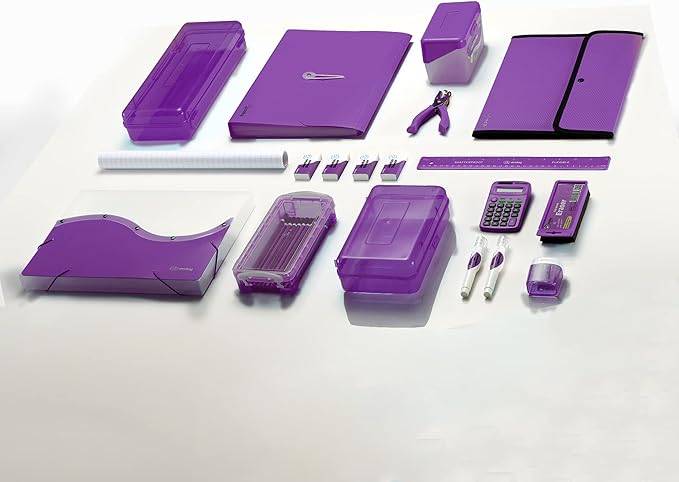 Enday Index Card Holder Purple, 3x5 Note Flash Card Organizer Case, Index Card File w/flip top, Notecard Recipe, Holder, Holds 250 Cards, Also Available in Red, Green, Blue, Grey, Pink (1 PC)