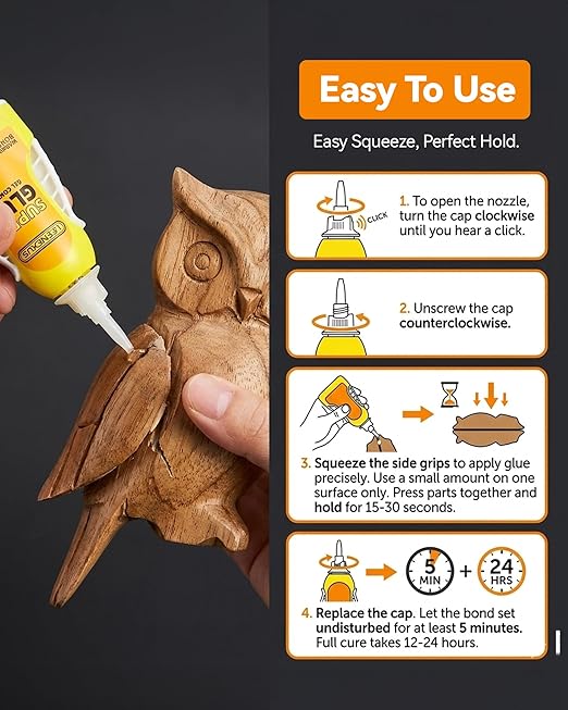 LEENEXUS Super Glue Gel Precision Control, 5MLăDual Molecular Interlockă Clear Super Strong CA Glue for Shoe Plastic Ceramic Metal Glass Etc, No-Run Cyanoacrylate Adhesive Instant Glue, Quick Dry