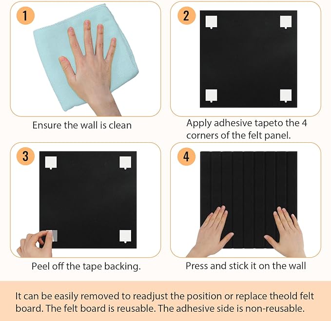 Smarpau Large Cork Board for Walls, 48"x36" Bulletin Board, 12 Pack Felt Wall Tiles with Pushpins Removable Security Stickers, Pin Board for Office Wall Organizer Protector -Deep Camel