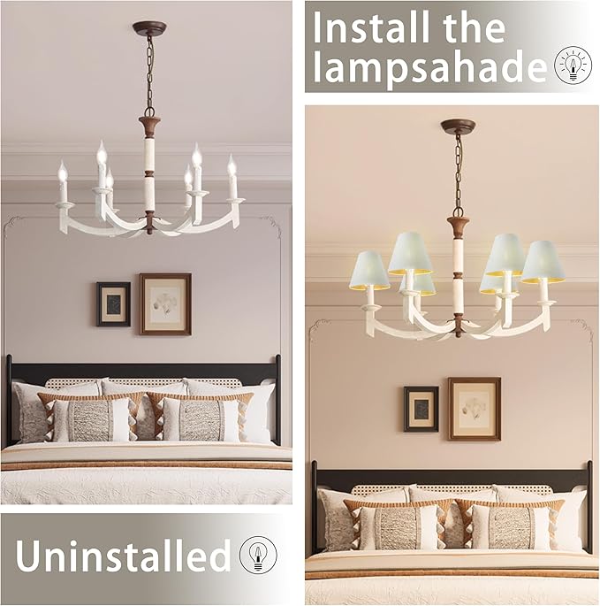 TAaMTYH small lamp shade chandelier shades set of 6,Fabric Lampshade for Wall Lamp,chandelier shades,small tadle lamps,For Cutting Edge bulbs, Clip-on Fitter Lampshade,3" X 6" X 5"