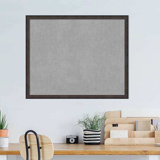 Amanti Art Black Framed Magnetic Board 35x43 X-Large Vision Board for use with Magnets, 100% Metal Sheet to Display Items as Office Decor or for Home Organization in mudroom, Kitchen or Kids Room