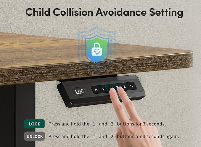 FEZIBO 55''x 24'' Height Adjustable Electric Standing Desk with Double Drawer, Home Office Computer Desk with 4 Height-Adjustable Feets & 2 Hooks, Rustic Brown