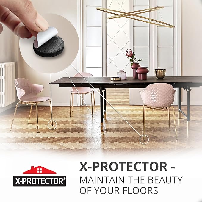 Felt Furniture Pads 235 PCS X-Protector! Huge Quantity of Black Furniture Pads for Hardwood Floors with Many Big Sizes – Your Ideal Wood Floor Protectors for Furniture.