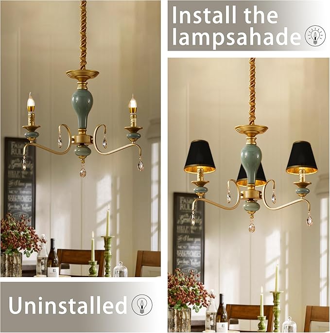 TAaMTYH small lamp shade chandelier shades set of 3,Fabric Lampshade for Wall Lamp,chandelier shades,small table lamps,For Cutting Edge bulbs, Clip-on Fitter Lampshade,3" X 6" X 5"
