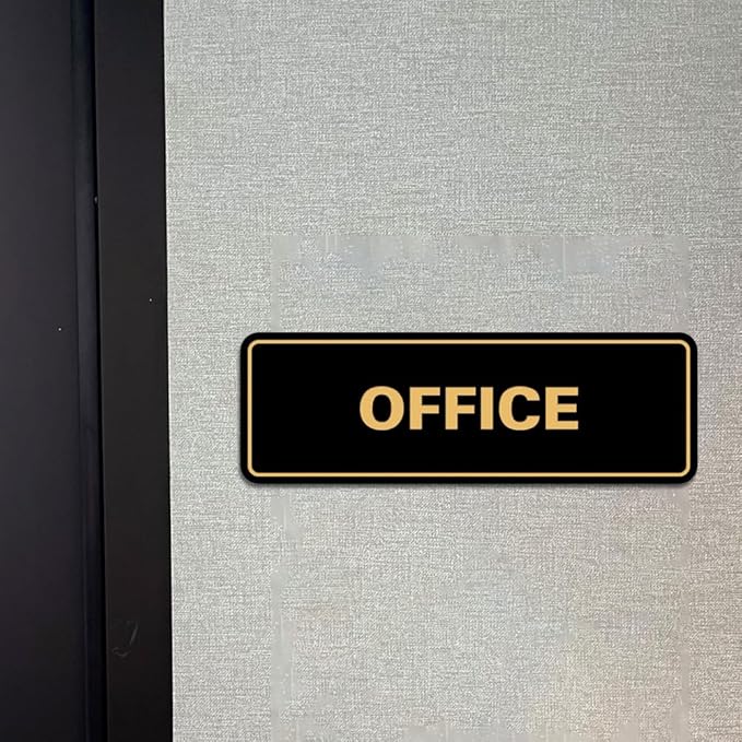 Signs ByLITA Standard Office Sign - Professional Business Signage - Easy to Install (Brushed Gold) - Medium 2 Pack