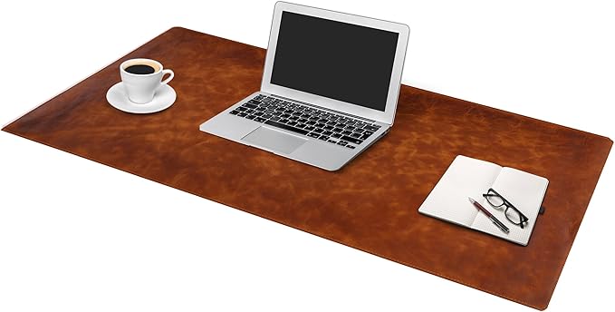 Node Leather Desk Mat - Executive Real Leather Pad - Large (18 3/4" x 35 3/4") | Non-Slip Desk Blotter