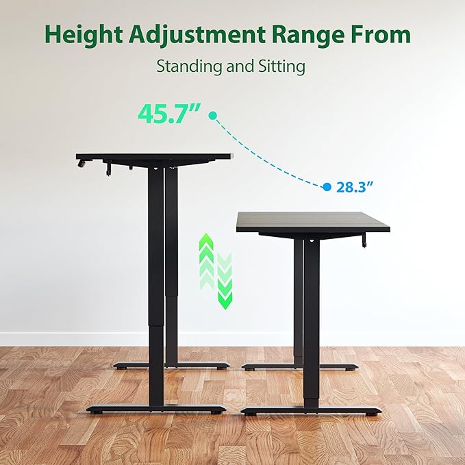 Agilestic Electric Standing Desk, Extra Large 71 x 31.5 Inches Height Adjustable Desk, Sit Stand Up Workstation for Home Office, Ergonomic Rising Gaming Computer Table with Memory Preset, Black