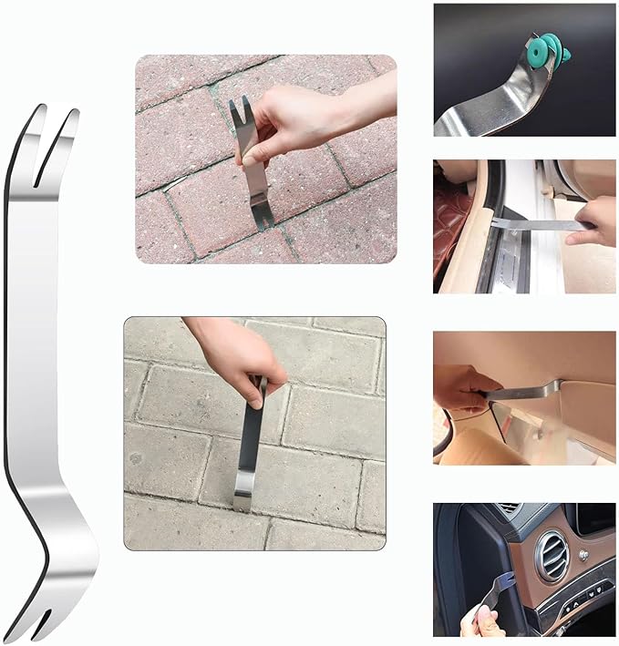 Puwany 5pcs Upholstery Staple Remover Tool with Nail Puller Pliers Tack Puller Staple Puller, Nail Remover Tool for Furniture Floor Carpet Wall Wooden Case Photo Frame,Zipper Package.