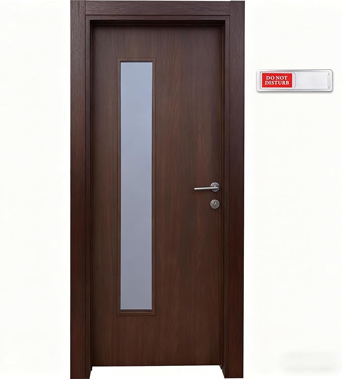 Do Not Disturb/Welcome Door Sign, Sliding Privacy Indicator for Home Office Restroom Conference Hotel Hospital, 7x2 Inch Slider Door Sign (Silver)