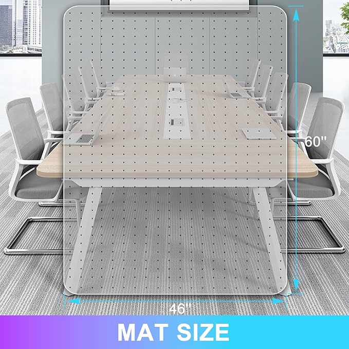 Vicwe Office Chair Mat for Carpet, 2 Pack, 46''x 60' Heavy Duty Chair Mat for Carpeted Floors, Easy Rolling Hard Mat for Office Chair on Carpets, Anti-Slip Carpet Protector Mat Clear,Ship Flat