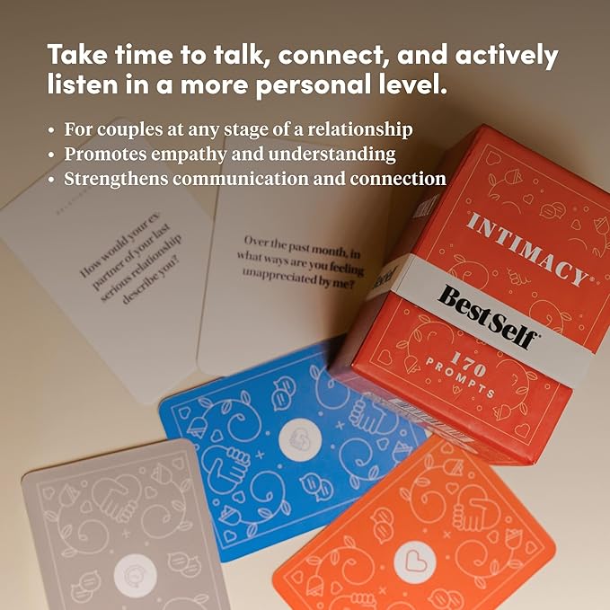 BestSelf Intimacy Deck โ 170 Conversation Cards for Couples, Fun and Romantic Card Game for Deeper Connection and Pillow Talk