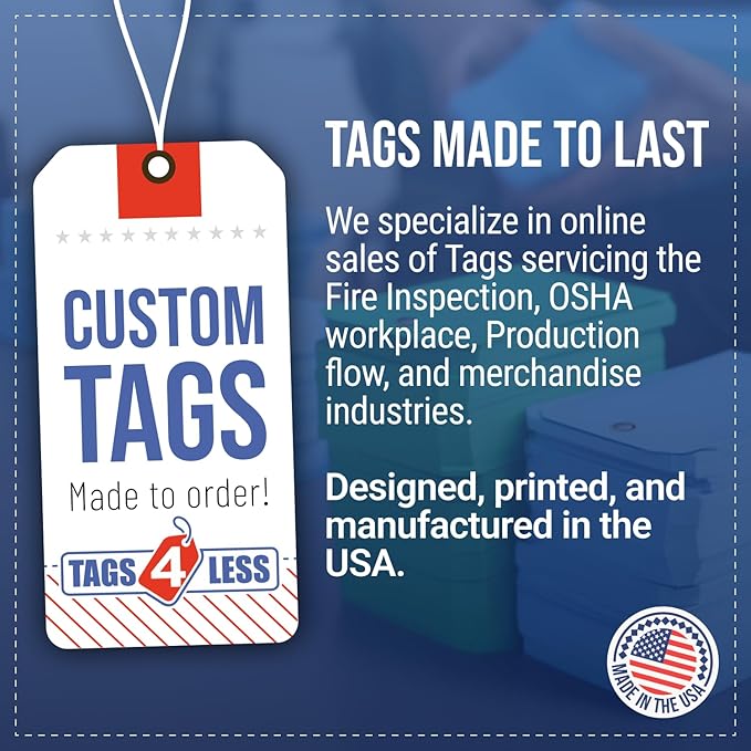 Tags 4 Less 15 Mil Waterproof Plastic Tags, Pack of 100 – 3” x 6” Heavy Duty Plastic Tags for Labeling, Outdoor Tagging, Equipment Labeling, Luggage, Valves & More (Red)
