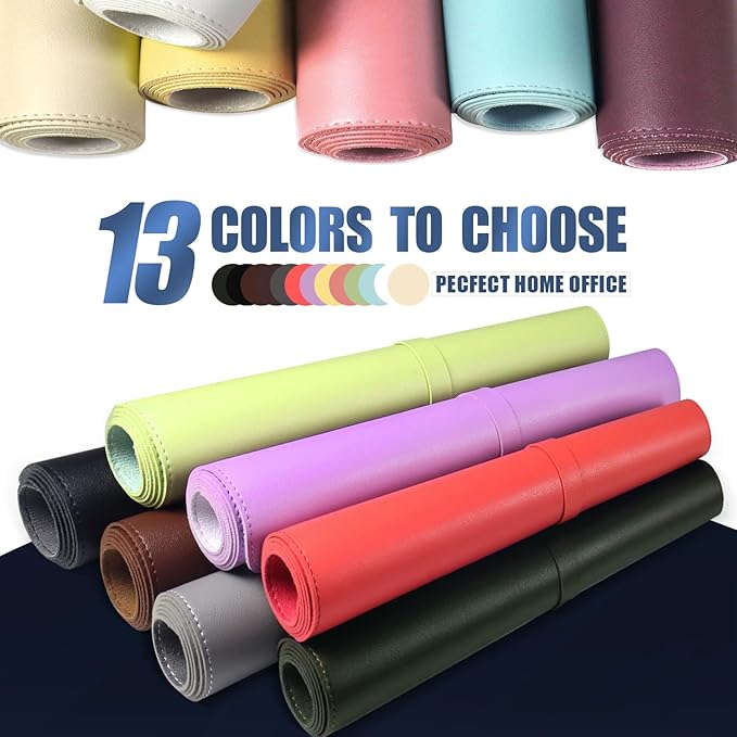 Leather Desk Pad Protector, 47.2'' x 23.6'', Suede Base Sewing Desk Blotter, Non-Slip Office Mat, Waterproof Writing Pad for Office and Home - Beige