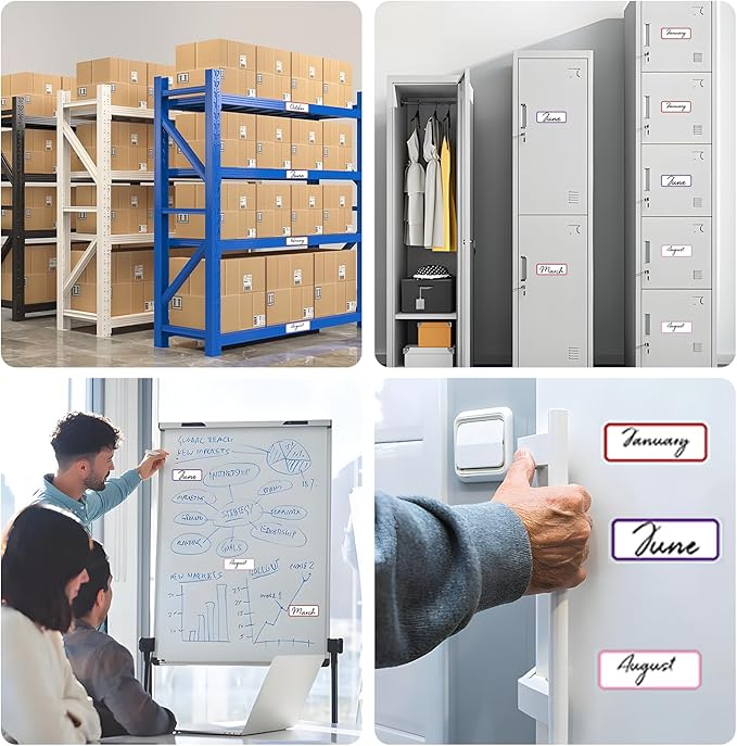 27pcs(3.2 x 1.2) Magnetic Dry Erase Labels,Magnets Sticker,11 Colors Reusable Erasable Cards Name Tags for Home, Refrigerator, Office, Student Lockers