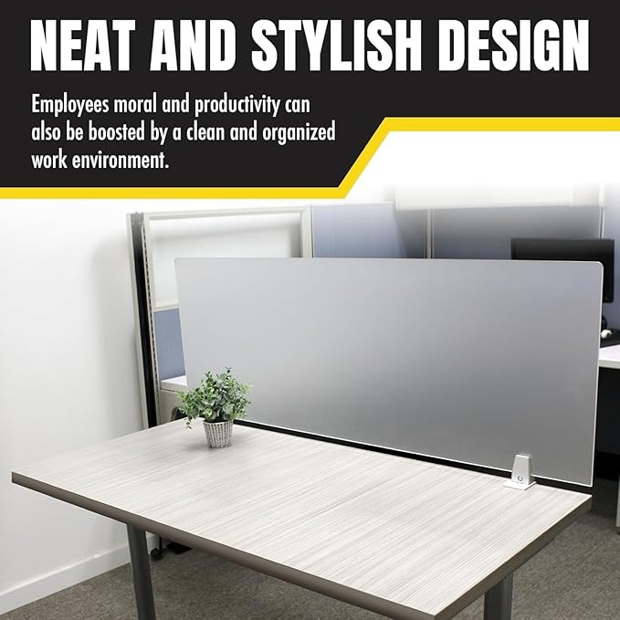 OBEX Frosted Acrylic Desk Mounted Privacy Panel, 24" x 24", Frosted