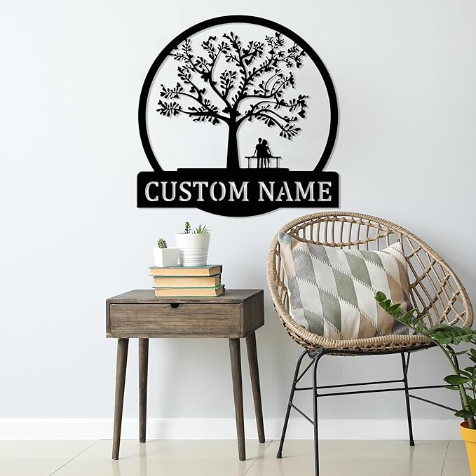 Personalized Valentines Metal Wall Sign, Custom Infinity Heart Love Couple Name Sign, Valentine's Wedding Gifts for Couples, Metal Engagement Sign, Home Decoration, Gift for Anniversary