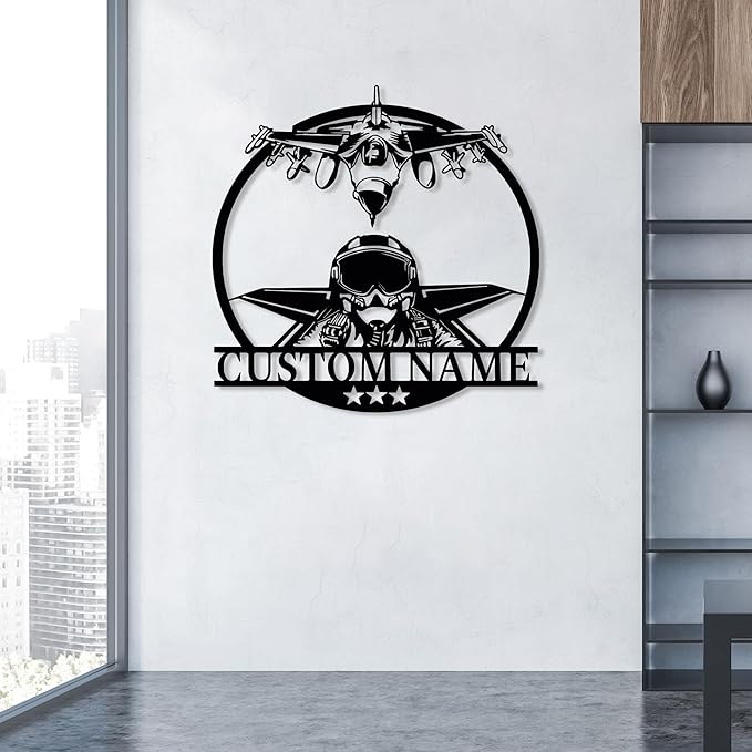 Personalized Metal Airplane Wall Art, Airplane Name Sign, Customized Pilot Name Sign, Airplane Hangar Sign Decor, Aviation Home Office Decor, Large Outdoor Decor, Pilot Gifts, Aircraft Lovers Gift
