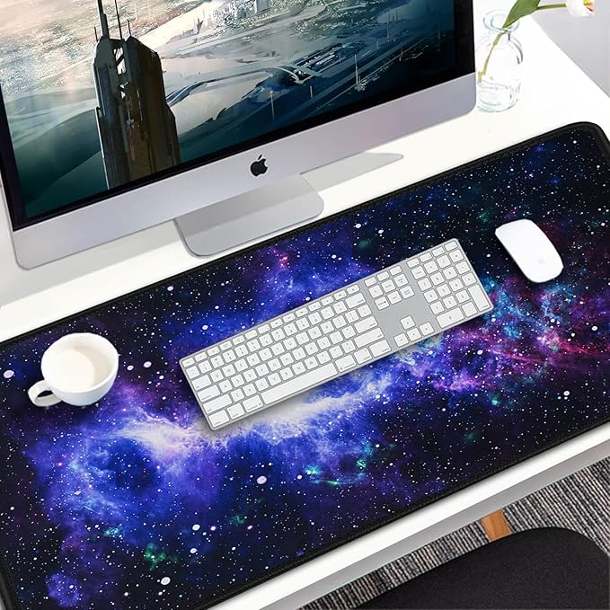 Large Mouse Pad, 31.5x15.7 inch Large Gaming Extended Computer Keyboard Mouse Mat, Water Resist Non-Slip Mousepad Rubber Base Long XXL Desk Mouse Pad for Work & Gaming, Office & Home