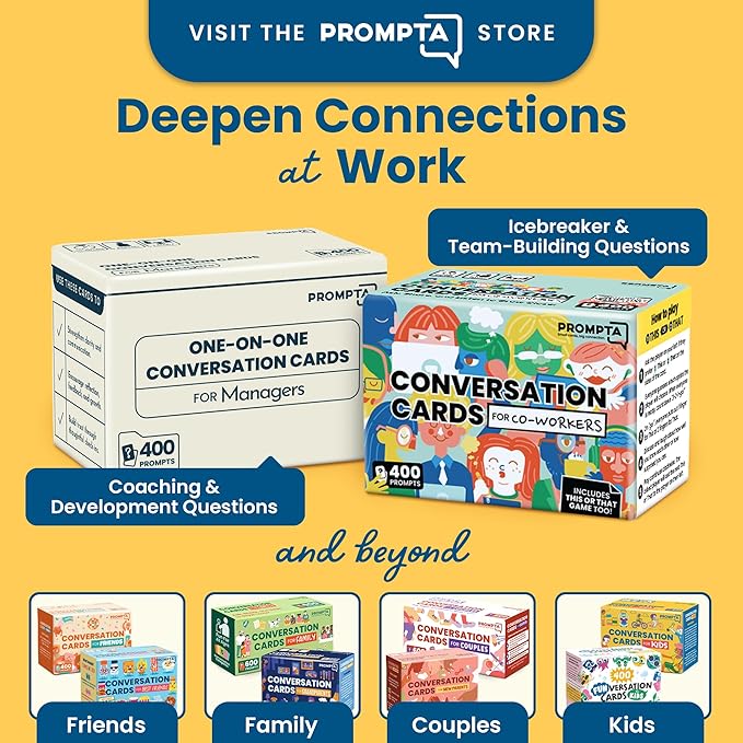 400 Conversation Cards for Coworkers – Two Fun Teambuilding Games for Work – 2.5" x 1.75" Icebreaker Question Cards to Get to Know Your Colleagues and Improve Team Dynamics
