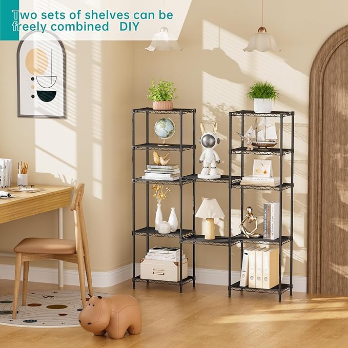 SINGAYE Shelf Closet Wire Shelving:Adjustable Metal Unit for Laundry Room Organization Bathroom Kitchen Home Storage Small Pantry Rack Shelves